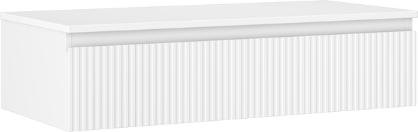 Mexen Rivel vonios spintelė po praustuvu 100 cm su stalviršiu, 1 stalčius, rifliuota, matinė balta - 91A20-10023-1-BFC01
