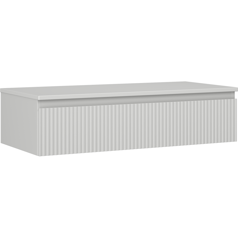 Mexen Rivel vonios kambario spintelė po praustuvu 100 cm su stalviršiu, 1 stalčius, rifliuota, pilka matinė