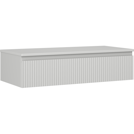 Mexen Rivel vonios kambario spintelė po praustuvu 100 cm su stalviršiu, 1 stalčius, rifliuota, pilka matinė