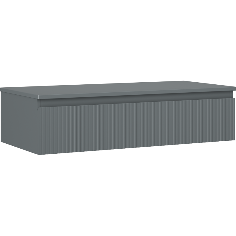 Mexen Rivel vonios spintelė po praustuvu 100 cm su stalviršiu, 1 stalčius, rifliuota, matinė grafitu - 91A20-10023-1-BFC66