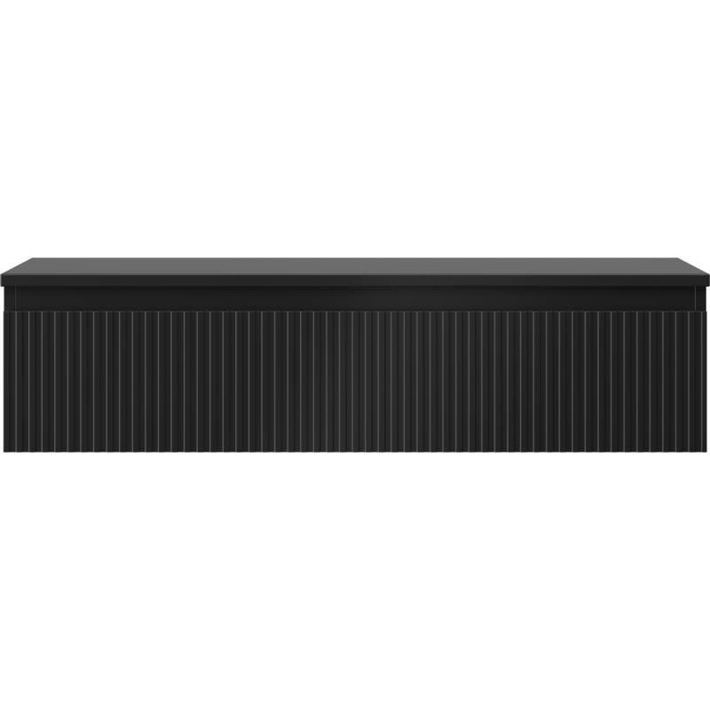 Mexen Rivel vonios kambario spintele po kriaukle 100 cm su stalviršiu, 1 stalčius, raižyta, juoda matinė