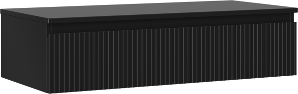 Mexen Rivel vonios kambario spintele po kriaukle 100 cm su stalviršiu, 1 stalčius, raižyta, juoda matinė