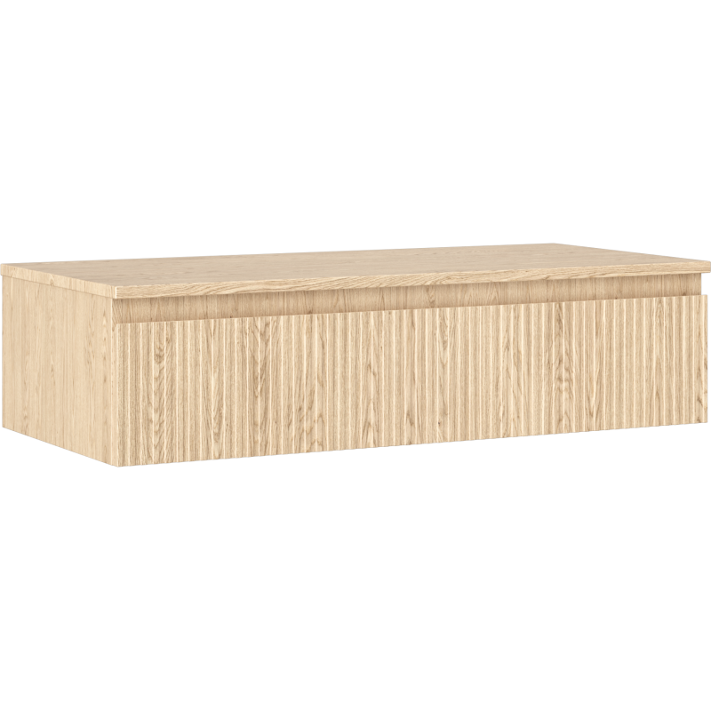 Mexen Rivel vonios spintelė po praustuvu 100 cm su stalviršiu, 1 stalčius, gofruota, ąžuolas - 91A20-10023-1-BFC81