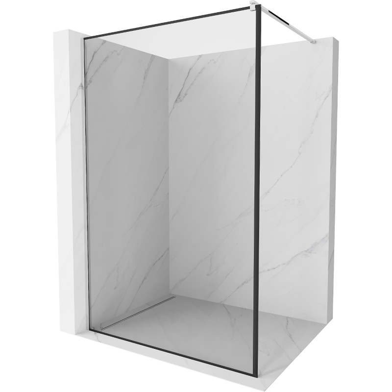 Mexen Kioto dušo siena Walk-in 60 x 200 cm, juodas rėmas 8 mm, chromas - 800-060-101-01-70