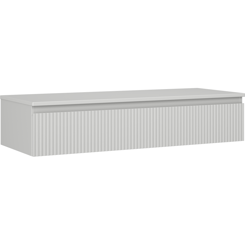 Mexen Rivel vonios spintele su praustuvo stalviršiu 120 cm, 1 stalčius, rifliuota, pilka matinė - 91A20-12023-1-BFC62