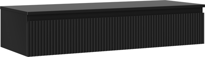 Mexen Rivel vonios kambario spintelė po praustuvu 120 cm su stalviršiu, 1 stalčius, rifliuota, juoda matinė