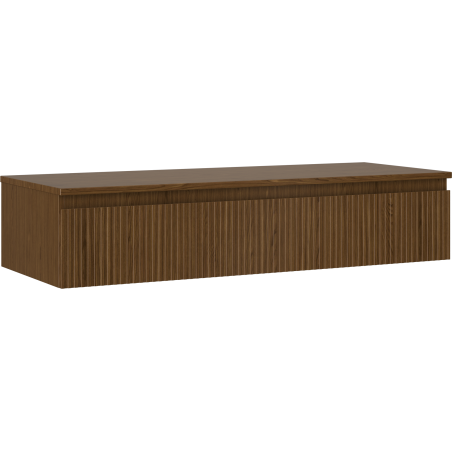 Mexen Rivel vonios kambario spintelė po praustuvu 120 cm su stalviršiu, 1 stalčius, rifliuota, riešutas - 91A20-12023-1-BFC86