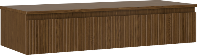 Mexen Rivel vonios kambario spintelė po praustuvu 120 cm su stalviršiu, 1 stalčius, rifliuota, riešutas - 91A20-12023-1-BFC86