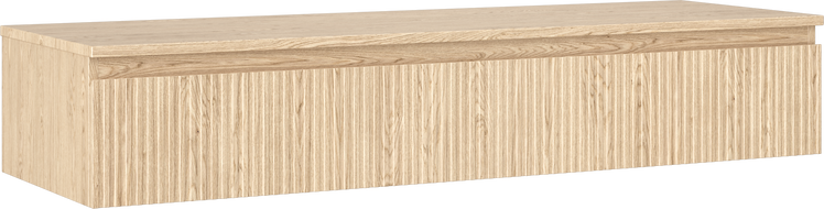 Mexen Rivel vonios kambario spintelė po kriaukle 140 cm su stalviršiu, 1 stalčius, profiliuota, ąžuolas - 91A20-14023-1-BFC81