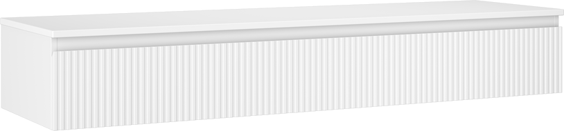 Mexen Rivel vonios spintelė po praustuvu 160 cm su stalviršiu, 1 stalčius, rifliuotas, baltas matinis - 91A20-16023-1-BFC01