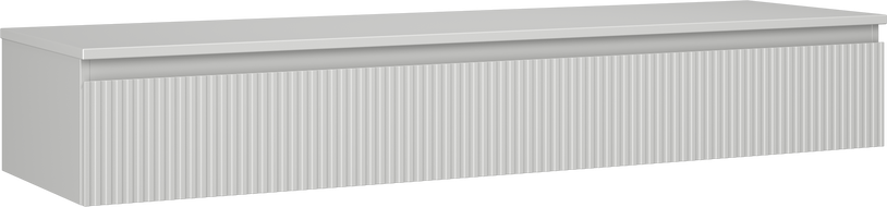 Mexen Rivel vonios spintelė po praustuvu 160 cm su stalviršiu, 1 stalčius, grioveliuota, matinė pilka - 91A20-16023-1-BFC62