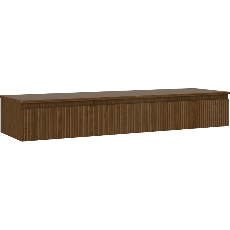 Mexen Rivel vonios spintele po praustuvu 160 cm su stalviršiu, 1 stalčius, rifliuotas, riešutas - 91A20-16023-1-BFC86