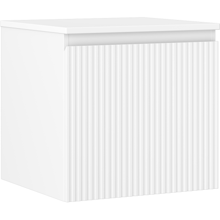 Mexen Rivel vonios kambario spintelė po praustuvu 50 cm su stalviršiu, 1 stalčius, gofruota, matinė balta - 91A20-05047-1-BFC01