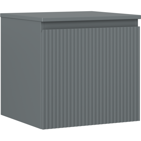 Mexen Rivel vonios spintelė po praustuvu 50 cm su stalviršiu, 1 stalčius, rifliuota, matinė grafito - 91A20-05047-1-BFC66