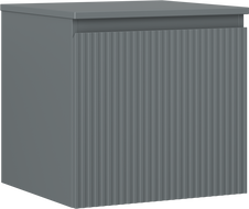 Mexen Rivel vonios spintelė po praustuvu 50 cm su stalviršiu, 1 stalčius, rifliuota, matinė grafito - 91A20-05047-1-BFC66