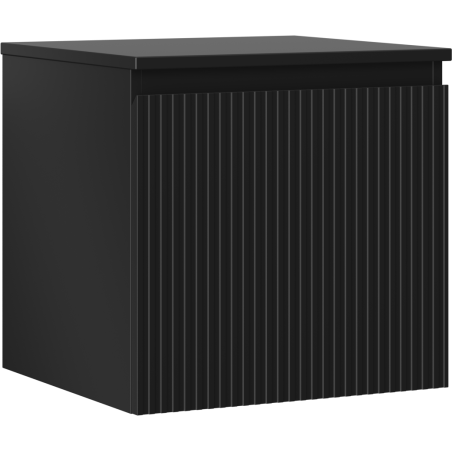 Mexen Rivel vonios spintelė po kriaukle 50 cm su stalviršiu, 1 stalčius, rifliuota, juoda matinė - 91A20-05047-1-BFC71