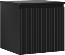 Mexen Rivel vonios spintelė po kriaukle 50 cm su stalviršiu, 1 stalčius, rifliuota, juoda matinė - 91A20-05047-1-BFC71