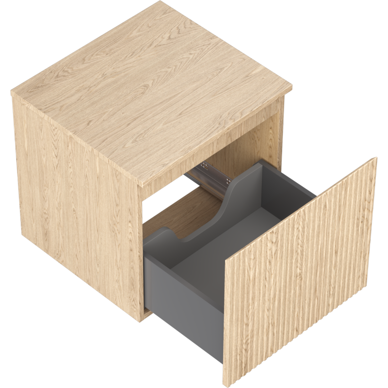 Mexen Rivel vonios spintelė po praustuvu 50 cm su stalviršiu, 1 stalčius, grioveliu, ąžuolas - 91A20-05047-1-BFC81