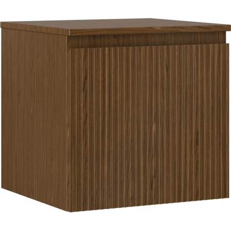 Mexen Rivel vonios spintelė su stalviršiu, 50 cm, 1 stalčius, gofruotas, riešutmedis - 91A20-05047-1-BFC86