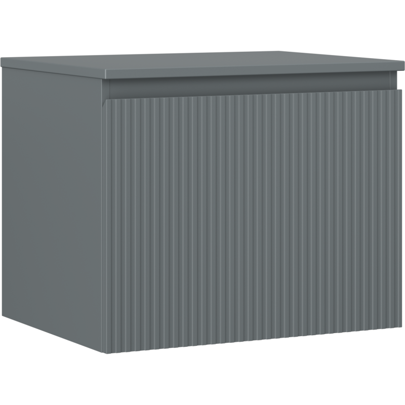 Mexen Rivel vonios spintelė po praustuvu 60 cm su stalviršiu, 1 stalčius, rifliuotas, matinis grafitas - 91A20-06047-1-BFC66