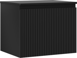 Mexen Rivel kabineto spintelė po praustuvu 60 cm su stalviršiu, 1 stalčius, grioveliai, juodas matinis - 91A20-06047-1-BFC71