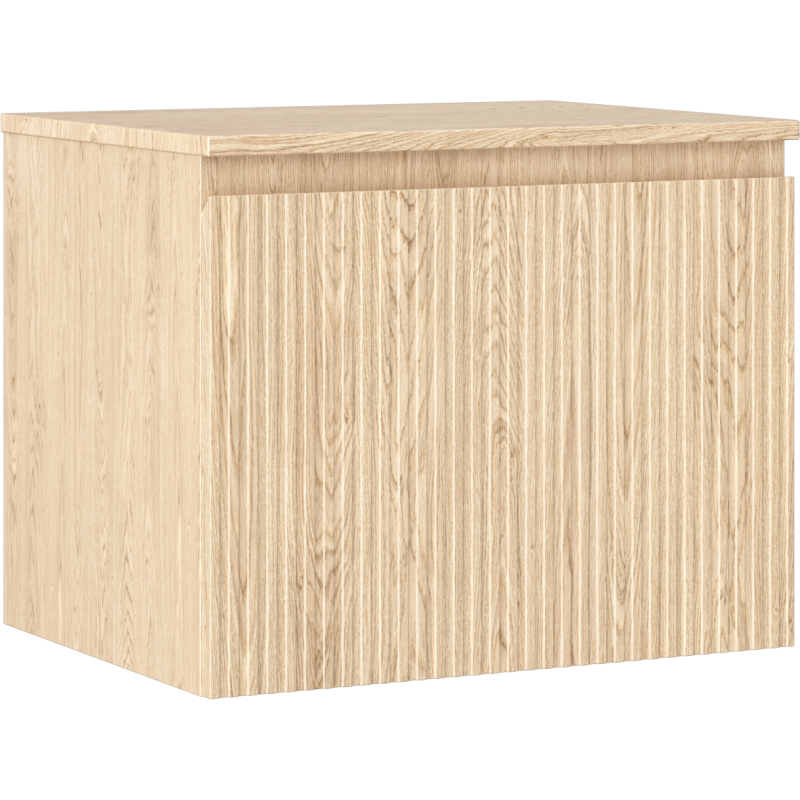 Mexen Rivel vonios spintelė po kriaukle 60 cm su stalviršiu, 1 stalčius, grioveliais, ąžuolas - 91A20-06047-1-BFC81