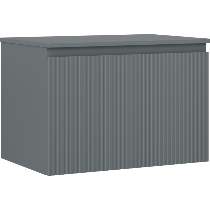 Mexen Rivel vonios spintelė po praustuvu 70 cm su stalviršiu, 1 stalčiumi, grioveliuota, grafito matinė