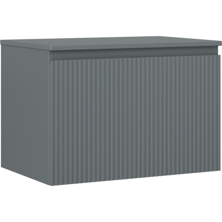 Mexen Rivel vonios spintelė po praustuvu 70 cm su stalviršiu, 1 stalčiumi, grioveliuota, grafito matinė