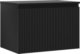 Mexen Rivel vonios kambario spintelė su stalviršiu, 70 cm, 1 stalčius, rifliuotas, juodas matinis - 91A20-07047-1-BFC71