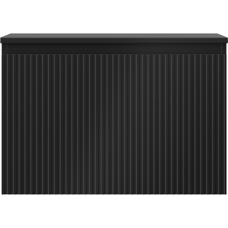 Mexen Rivel vonios kambario spintelė su stalviršiu, 70 cm, 1 stalčius, rifliuotas, juodas matinis - 91A20-07047-1-BFC71