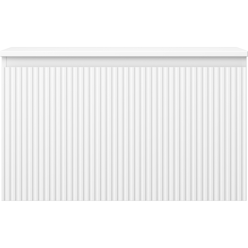 Mexen Rivel vonios kambario spintelė po kriaukle 80 cm su stalviršiu, 1 stalčius, banguotas, balta matinė - 91A20-08047-1-BFC01