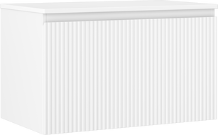 Mexen Rivel vonios kambario spintelė po kriaukle 80 cm su stalviršiu, 1 stalčius, banguotas, balta matinė - 91A20-08047-1-BFC01