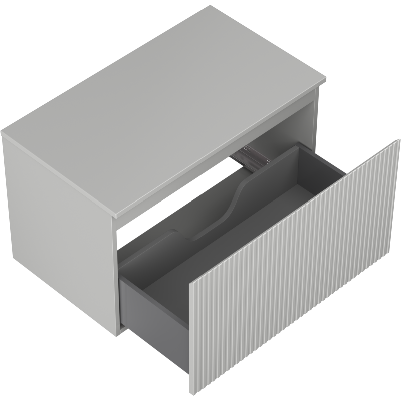 Mexen Rivel Vonios Spintelė po Praustuvu 80 cm su Stalviršiu, 1 Stalčius, Briaunuota, Pilka Matinė - 91A20-08047-1-BFC62