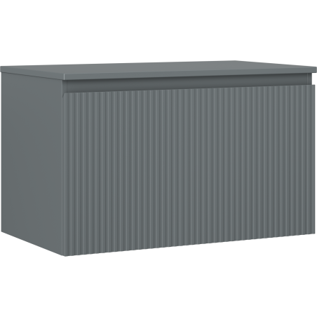 Mexen Rivel vonios kambario spintelė po praustuvu 80 cm su stalviršiu, 1 stalčius, gofruota, matinė grafito