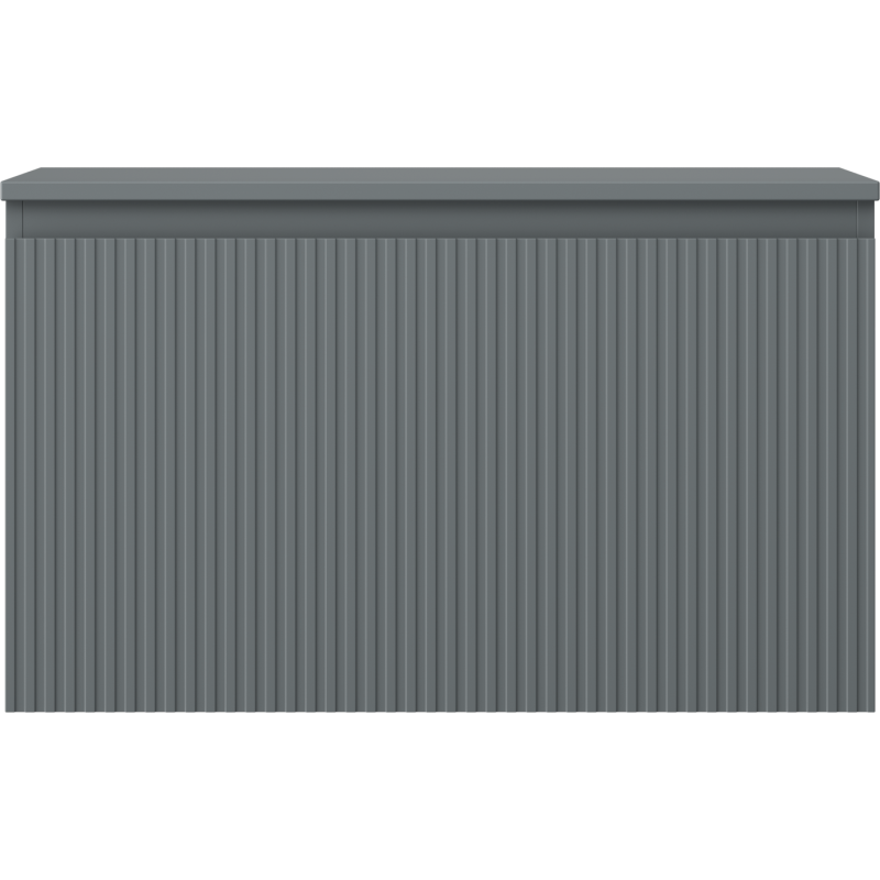 Mexen Rivel vonios kambario spintelė po praustuvu 80 cm su stalviršiu, 1 stalčius, gofruota, matinė grafito