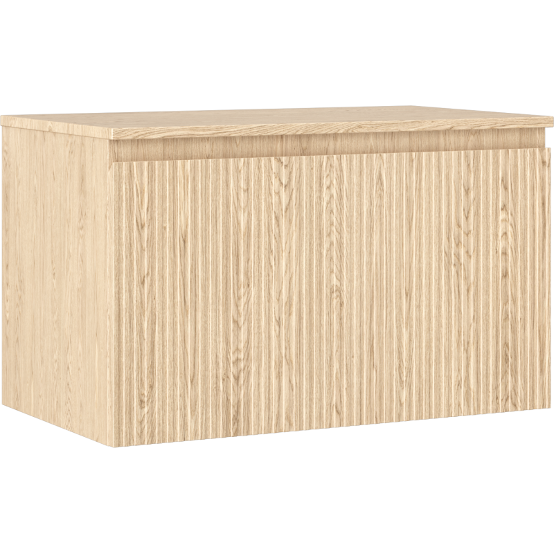 Mexen Rivel vonios kambario spintele po praustuvu 80 cm su stalviršiu, 1 stalčius, grioveliai, ąžuolas - 91A20-08047-1-BFC81