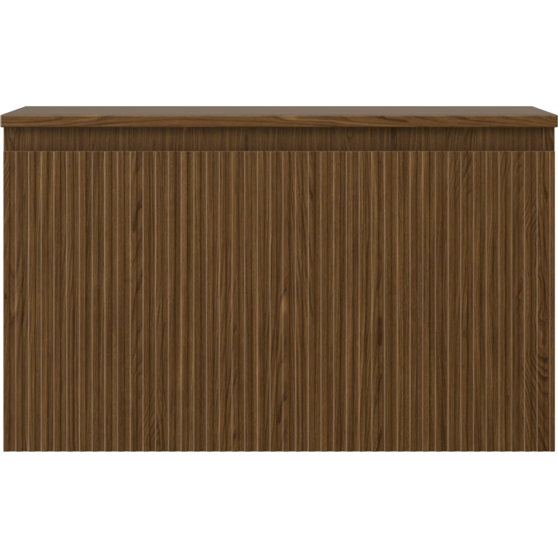 Mexen Rivel vonios kambario spintelė po praustuvu 80 cm su stalviršiu, 1 stalčius, gofruota, riešutas - 91A20-08047-1-BFC86