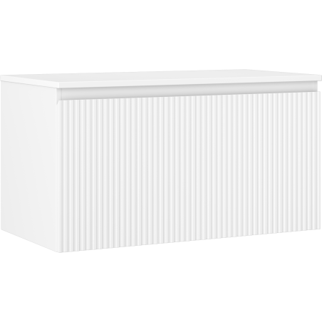 Mexen Rivel vonios kambario spintelė po kriaukle 90 cm su stalviršiu, 1 stalčius, rifliuota, balta mat - 91A20-09047-1-BFC01