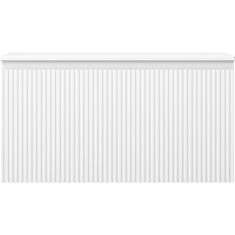 Mexen Rivel vonios kambario spintelė po kriaukle 90 cm su stalviršiu, 1 stalčius, rifliuota, balta mat - 91A20-09047-1-BFC01