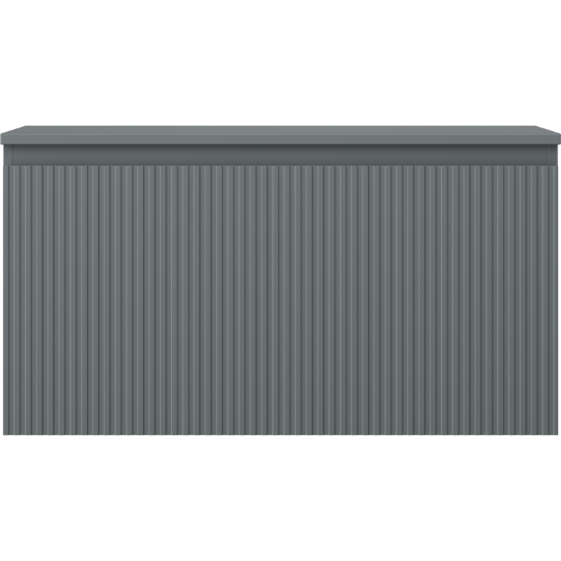 Mexen Rivel vonios kambario spintelė su stalviršiu 90 cm, 1 stalčius, grioveliai, matinė grafito spalva - 91A20-09047-1-BFC66