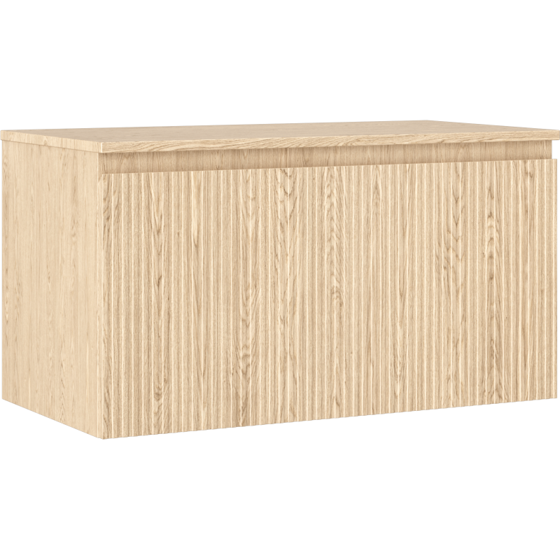 Mexen Rivel vonios spintelė po praustuvu 90 cm su stalviršiu, 1 stalčius, grioveliai, ąžuolas - 91A20-09047-1-BFC81