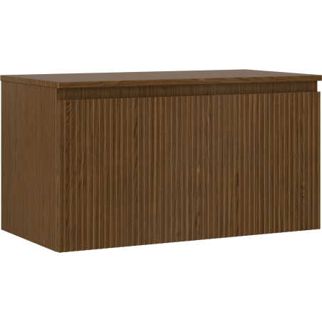 Mexen Rivel vonios spintelė po praustuvu 90 cm su stalviršiu, 1 stalčius, raižytas, riešutmedis - 91A20-09047-1-BFC86