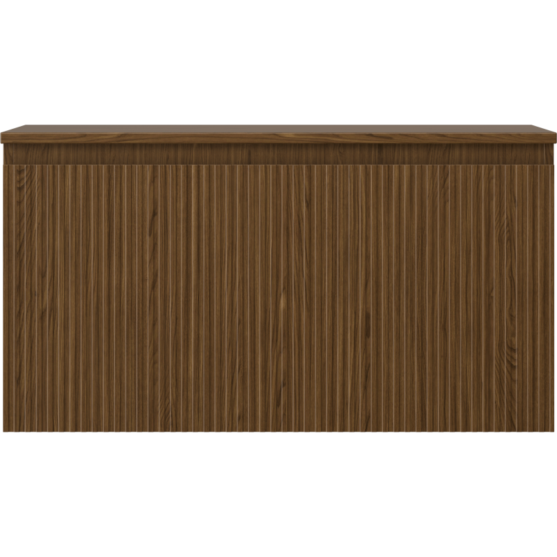 Mexen Rivel vonios spintelė po praustuvu 90 cm su stalviršiu, 1 stalčius, raižytas, riešutmedis - 91A20-09047-1-BFC86