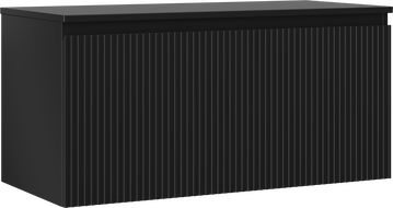 Mexen Rivel vonios spintelė po kriaukle 100 cm su stalviršiu, 1 stalčius, vagotas, juodas matinis - 91A20-10047-1-BFC71