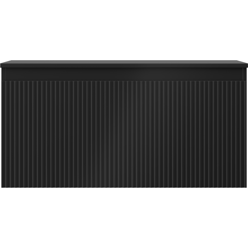 Mexen Rivel vonios spintelė po kriaukle 100 cm su stalviršiu, 1 stalčius, vagotas, juodas matinis - 91A20-10047-1-BFC71