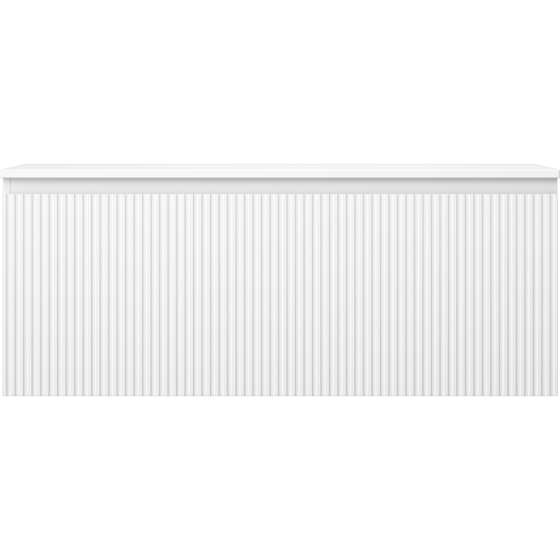 Mexen Rivel vonios spintelė po praustuvu 120 cm su stalviršiu, 1 stalčius, grioveliais, balta matinė - 91A20-12047-1-BFC01