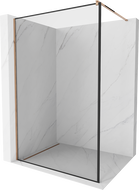 Mexen Kioto dušo siena Walk-in 100 x 200 cm, juodas rėmelis 8 mm, rožinis auksas - 800-100-101-60-70