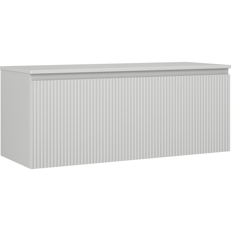 Mexen Rivel vonios spintelė po praustuvu 120 cm su stalviršiu, 1 stalčius, grioveliai, pilka matinė - 91A20-12047-1-BFC62