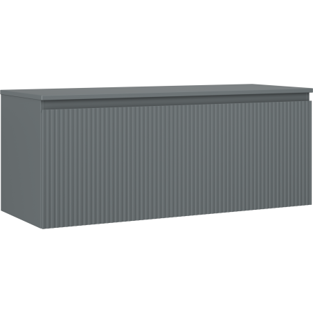 Mexen Rivel vonios spintelė po praustuvu 120 cm su stalviršiu, 1 stalčius, rifliuotas, grafitas matinis - 91A20-12047-1-BFC66