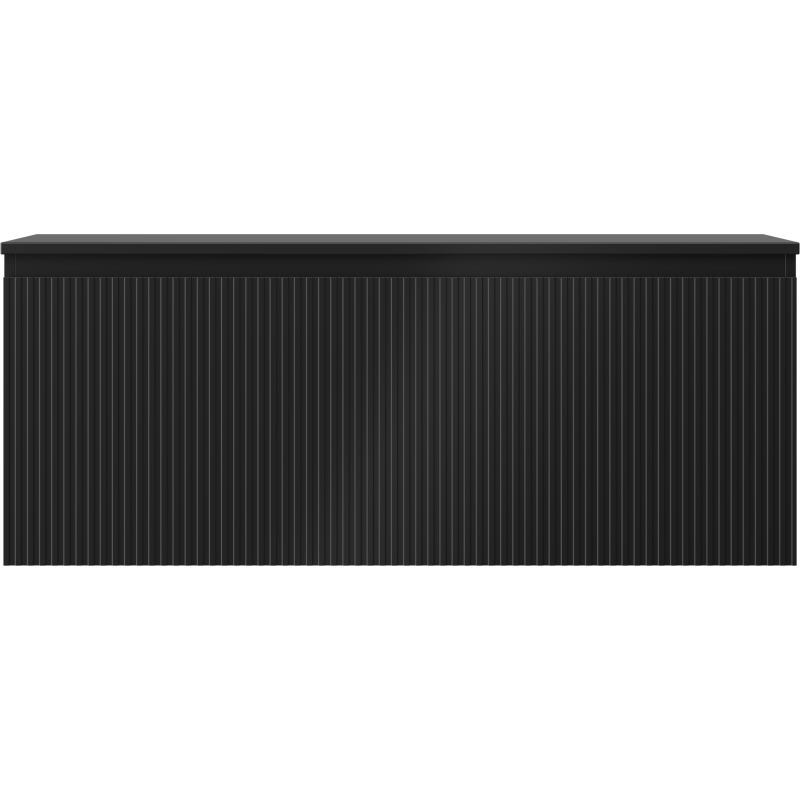 Mexen Rivel vonios spintelė po praustuvu 120 cm su stalviršiu, 1 stalčius, grioveliai, juoda matinė - 91A20-12047-1-BFC71